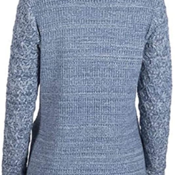 JEANNE PIERRE  Fisherman Cable-Knit Sweater Denim Combo - Picture 4 of 4